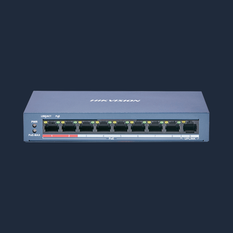 سوئیچ شبکه 8 پورت PoE هایک ویژن مدل DS-3E0109P-E