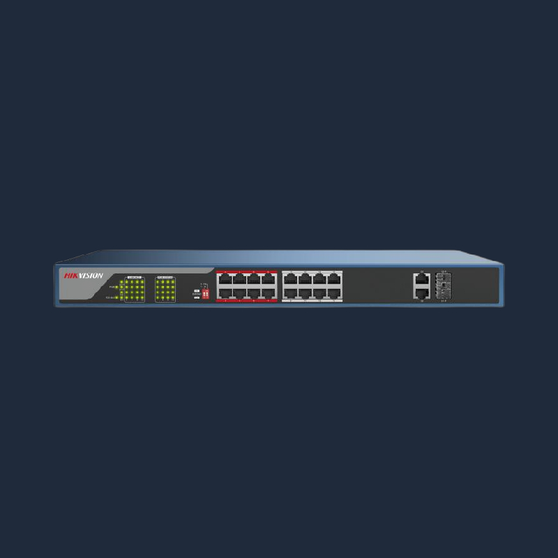 سوئیچ شبکه 16 پورت گیگابیتی PoE هایک ویژن مدل DS-3E0318P-E