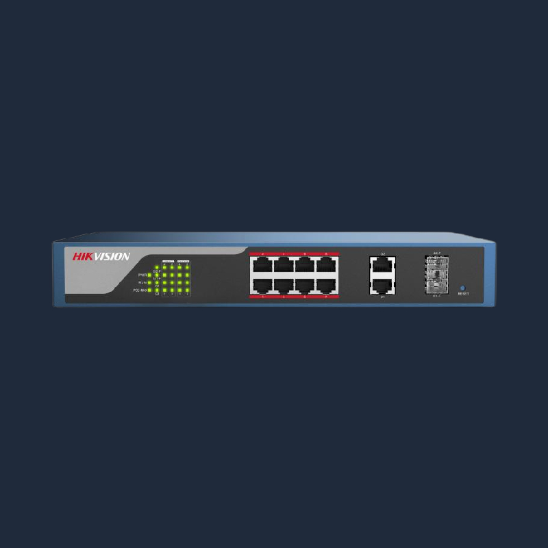 سوئیچ شبکه 8 پورت گیگابیتی PoE هایک ویژن مدل DS-3E1310P-E
