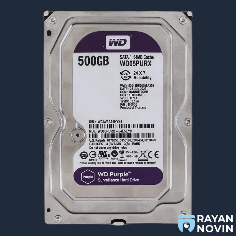 هارد دیسک اینترنال وسترن دیجیتال مدل WD05PURX ظرفیت 500 گیگابایت