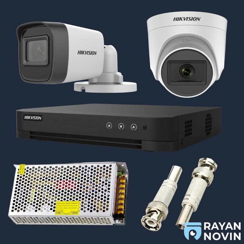 پکیج دوربین مدار بسته هایک ویژن 4 تایی دو مگاپیکسل HDTVI