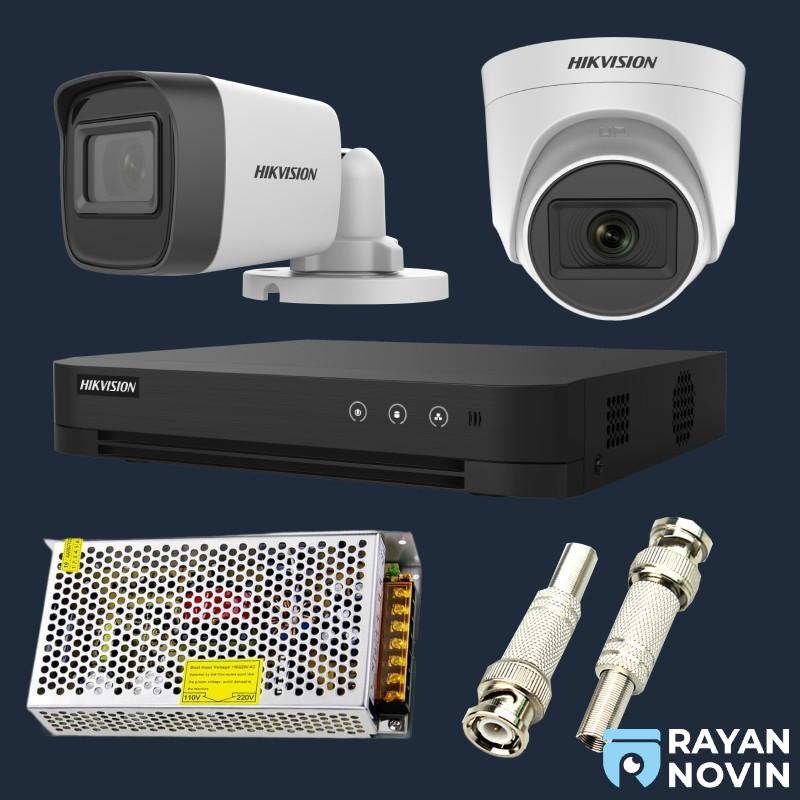 پکیج دوربین مدار بسته هایک ویژن 8 تایی دو مگاپیکسل HDTVI
